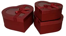 Подарункові коробки UFO W2901 Набір 3 шт RED HEART серд. - мініатюра 1