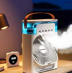 Вентилятор кондиціонер зволожувач 3в1 з контейнером для льоду Mini Portable USB Air Cooling Fan 9418 - мініатюра 2