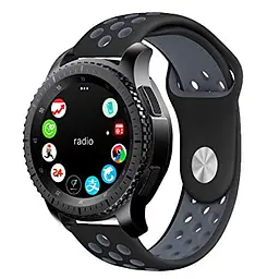 Ремінець BeWatch sport-style 22 мм для смарт-годинника Samsung Gear S3 Чорно-сірий (1020114) - мініатюра 2