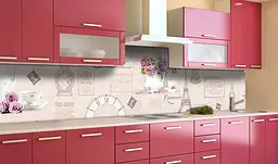 Вініловий кухонний фартух Вінтажний Порцеляна наклейка для кухні ПВХ Абстракція Бежевий Happy Pocket Z181805 - мініатюра 2