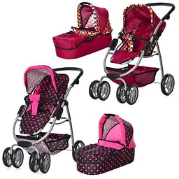 Коляска для ляльок Melogo 9662 Black-Pink в асортименті