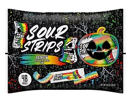 Жувальні цукерки Sour Strips Rainbow Halloween Candy 48шт, 192г