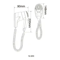 Фен HOTEC 12.203 ABS White - мініатюра 3