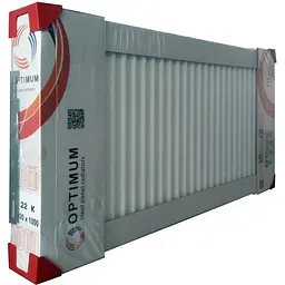 Радіатор сталевий панельний Optimum 22 низ/справа 600x600 (без INNER) 000022039, Білий - мініатюра 2