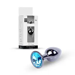 Анальна пробка Jewellery Dark Silver Light Blue