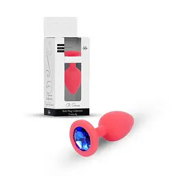 Анальна пробка - Jewellery Silicone Red Plug M Blue - мініатюра 1