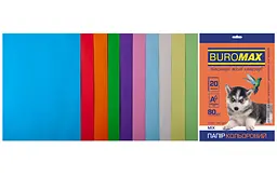 Набір кольорового паперу PASTEL+INTENSIVE, 10 кол., 20 арк., А4, 80 г/м² BM.2721620-99 BUROMAX (4823078962331)