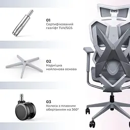 Крісло геймерське Sihoo Xallking X5C Mesh Grey (X5FC-N101) - мініатюра 14