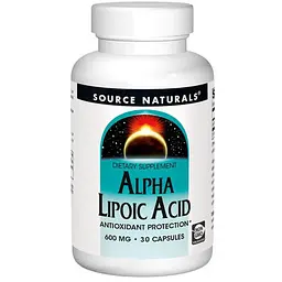 Альфа-липоевая кислота Alpha Lipoic Acid 600 mg 30 капсул Source Naturals vit0006600
