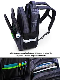 Ортопедичний рюкзак 3 в 1 з пеналом та мішком для хлопчика School Standard 475 гр 17,5 літрів Чорний з зеленим - мініатюра 6