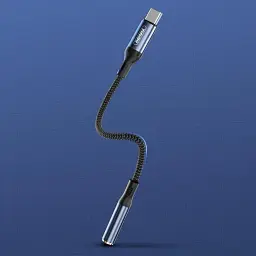 Кабель Remax Jack 3.5 AUX - USB C Sury 15 см чорний - мініатюра 2