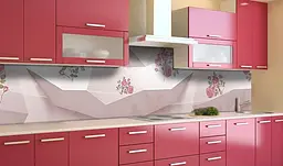 Кухонний фартух Троянди Заломлення ПВХ для декору 60х300 см Абстракція Рожевий Happy Pocket Z182421 - мініатюра 3