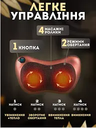 Масажна подушка з роликами та функцією прогріву - мініатюра 5
