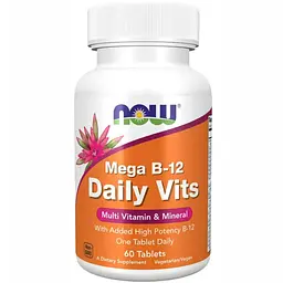 Вітамін B-12 Now Foods Mega B-12 Daily Vits Multi 60 пігулок - мініатюра 3