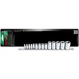 Комплект головок на планці 1/4"-1/2" E4-E24 14од. Toptul hoz0007628