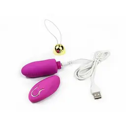 Віброяйце на дистанційному керуванні USB фіолетове — вібропуля з пультом та інтимна іграшка для жінок - мініатюра 3
