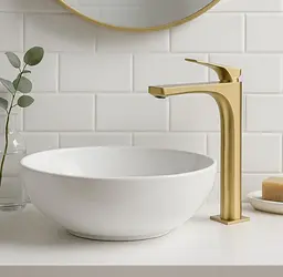 Змішувач для умивальника Rea Joe високий brushed gold REA-B8991 - мініатюра 2