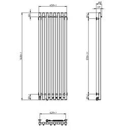Електрична рушникосушка Navin Levante 450x1400 Sensor права, чорний муар 10-012033-4860, Чорний матовий, Праве, Електронний - мініатюра 6