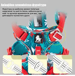 Шлея для собак Truelove Tropical, регульована світловідбиваюча нейлонова шлейка L , Блакитний - мініатюра 9