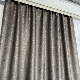 Льняні штори "бите стекло" сіро-коричневого кольору 2шт. 150х270 з білим шифоновим тюлем 400х270, на ALBO pbe0052746 - мініатюра 7