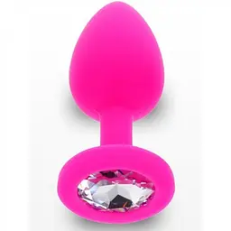 Силіконова анальна пробка Toy Joy Small Diamond Booty Jewel, 7х2.5 см, рожева - мініатюра 2