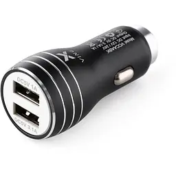 Зарядний пристрій Vinga Dual USB Car Charger aluminium 15.5W Max (VCCAABK)