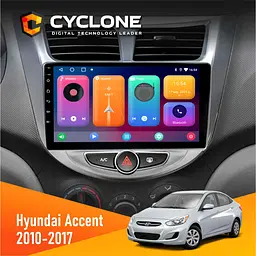 Штатна магнітола Hyundai Accent 2010-2017 Cyclone C9-001 2x32 CPL Cyclone (НФ-00002206)