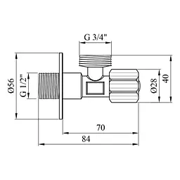 Кран приладовий Kroner KRP Eckventil C402 1/2"х3/4" ЗЗ (CV027384) - мініатюра 4