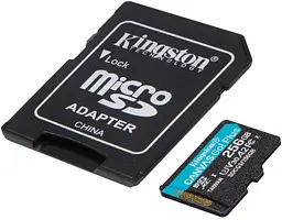 Карта пам'яті Kingston microSDHC/SDXC Canvas Go Plus 170R A2 U3 V30 Card SD Adapter 256Gb - мініатюра 2