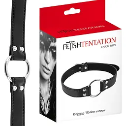 Кляп з кільцем Fetish Tentation Ring Gag чорний - мініатюра 3