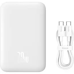 Зовнішній акумулятор Baseus Magnetic Bracket Mini 6000mAh 20W White (P10059002223-00/P10059003222-00) [102129] - мініатюра 9