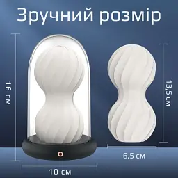 Мастурбатор I'MCUM Hot Squeeze з підігрівом та віброкільцем Білий (IM-FJB222) - мініатюра 3