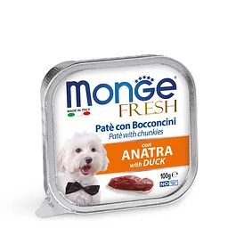 Паштет з качкою для собак всіх порід Monge Dog Fresh Adult 100 гр