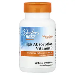Вітамін С Vitamin C with PureWay-C 500 mg 60 Tablets Doctor's Best vit0006294