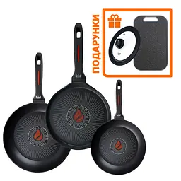 Набір сковорідок Smart Fry Krauff Ø20 см, Ø26 см та сковорідка для млинців Ø24 см+ Універсальна скляна кришка та - мініатюра 10