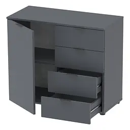 Комод Doros Рон 1 1 фасад 4 шухляды Графіт 80х38х81 (41516006) - мініатюра 2