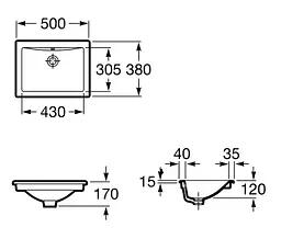 Умивальник Roca Diverta 50x38 A327114000, Білий - мініатюра 3