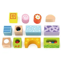 Дерев'яні кубики Viga Toys Брязкальця 12 елементів (50682) - мініатюра 3