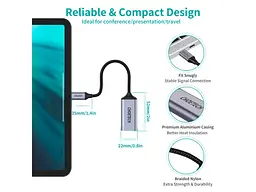 Адаптер Choetech Hub-H11 USB-C - DisplayPort Gray (HUB-H11-GY-V2) - мініатюра 2