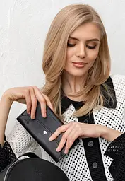 Шкіряний гаманець Smart Wallet чорний краст - мініатюра 2