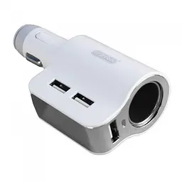 Автомобільний зарядний пристрій Ezra CR05, 3 USB, 12–24 В, білий