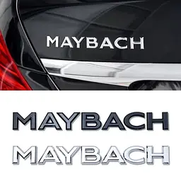 Емблема напис Maybach глянцева Чорна 195 мм Пластик на скотчі (Завод) - мініатюра 3