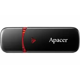USB флеш накопичувач Apacer 32GB AH333 black USB 2.0 (AP32GAH333B-1) - мініатюра 1