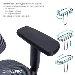 Крісло офісне Officepro AtlasOC630-B-DG-DG Black/Dark Gray (OC630-B-DG-DG) - мініатюра 11