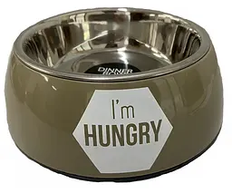 Миска для котів і собак Hungry, 350 мл, лате