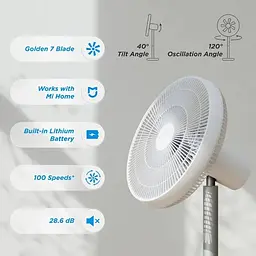 Вентилятор Smart Mi Standing Fan 2s Wi-Fi підлоговий бездротовий на акумуляторі  - мініатюра 10