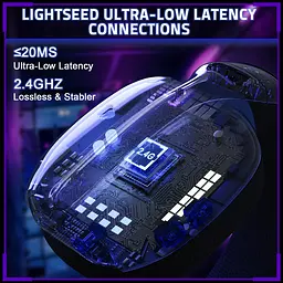 Ігрова гарнітура Attack Shark L80PRO Wireless, 2.4GHz/Bluetooth/3.5mm Black - мініатюра 9