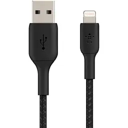 Дата кабель USB 2.0 AM to Lightning 1.0m black Belkin (CAA002BT1MBK) - мініатюра 2