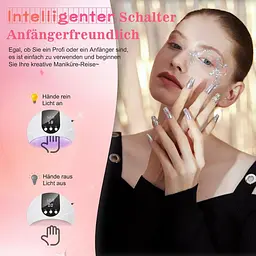 UV/LED лампа LKE 54 Вт для манікюру з дисплеєм, таймером і сенсором - мініатюра 6