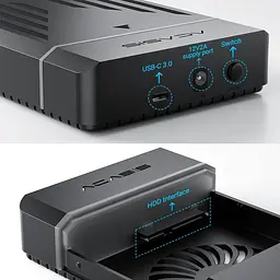 Корпус для жорсткого диска ACASIS EC-5351C USB 3.0 до 30 ТБ для SATA 2,5/3,5 дюйма (Чорний) - мініатюра 3